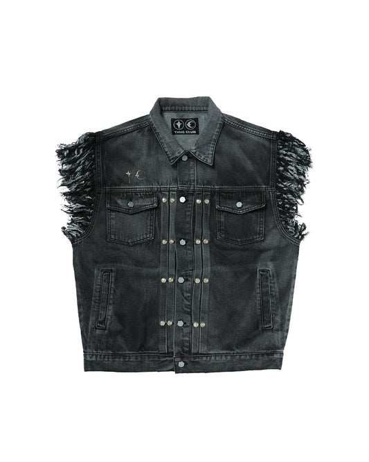 Thug Club_TC Angels Denim Vest (Black)