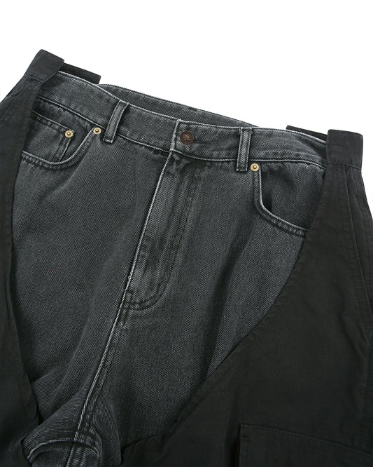 Protocol Index_BIKER CARGO DENIM PANTS (Black)