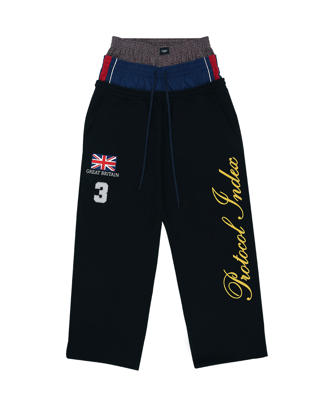 Protocol Index_3 LAYERED SWEAT PANTS (Black)