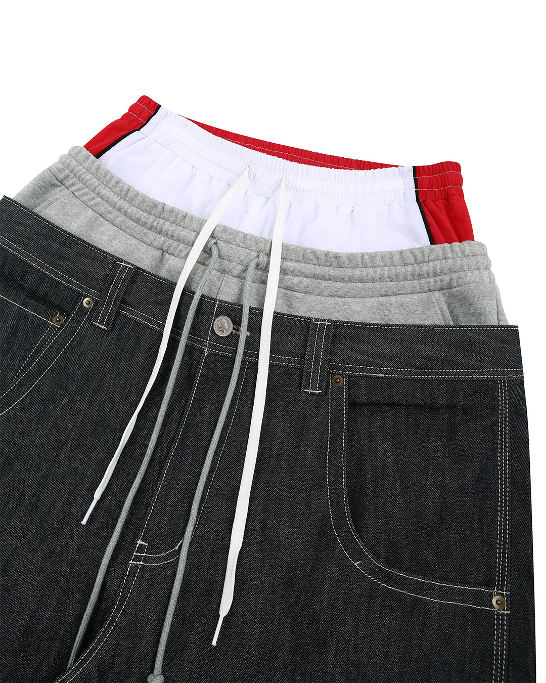 Protocol Index_3 LAYERED DENIM PANTS (Indigo Blue)