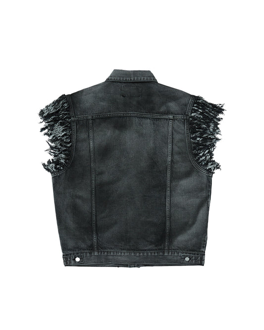 Thug Club_TC Angels Denim Vest (Black)