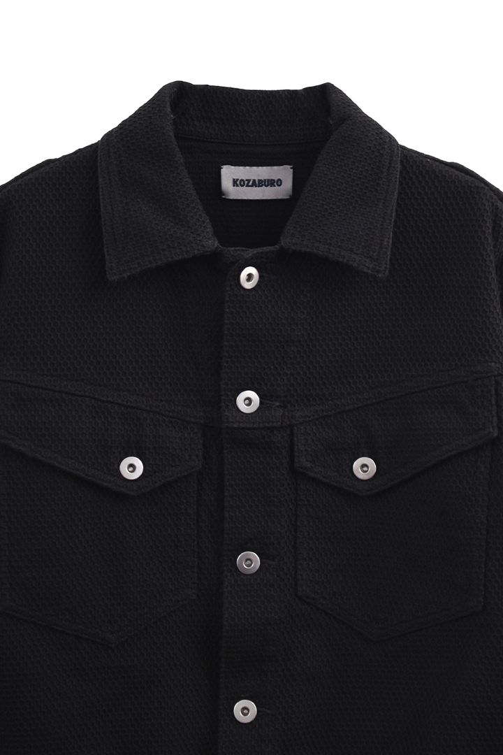 KOZABURO_Cropped Jean Jacket (Black)