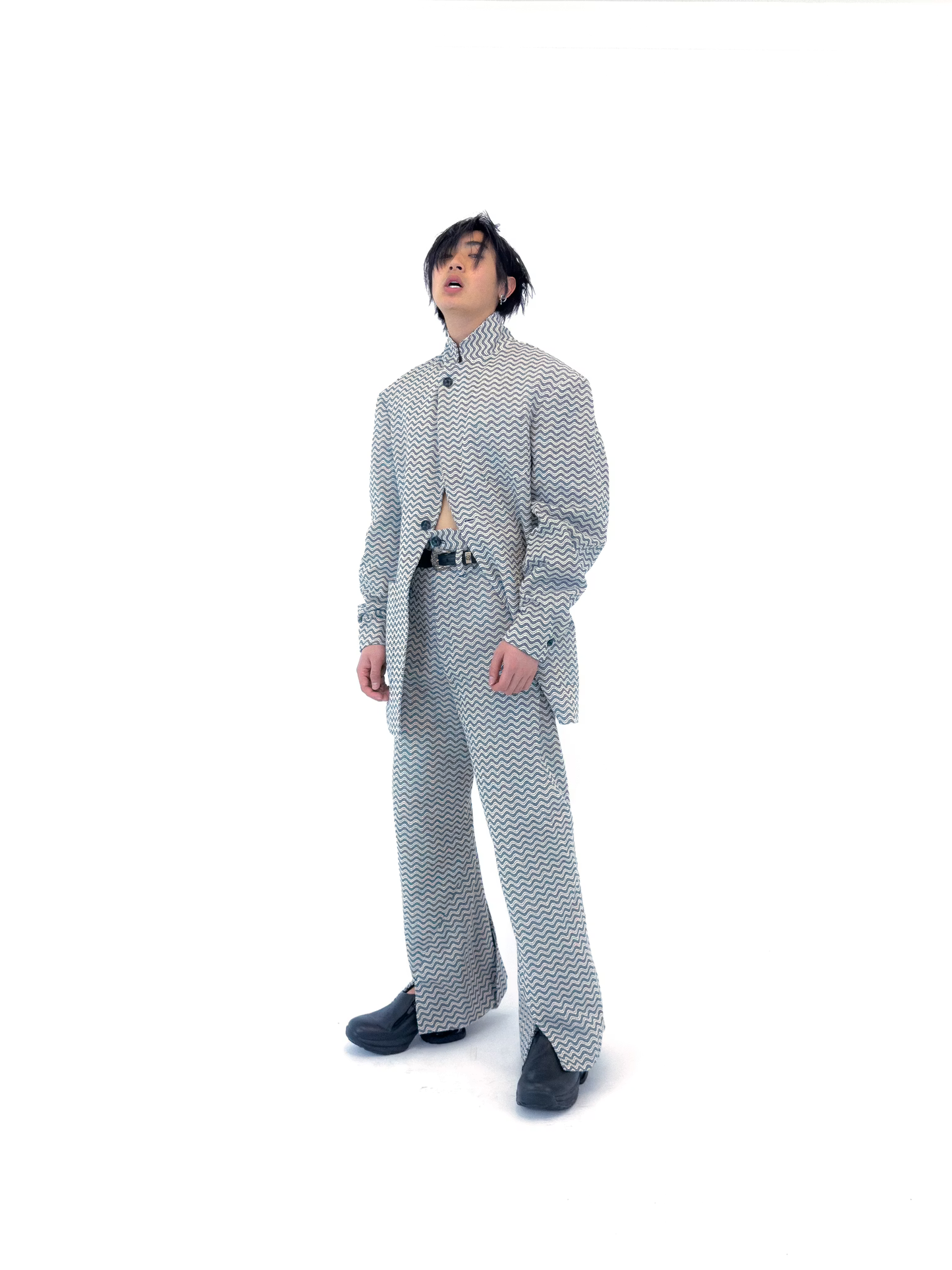 KOZABURO_DEXTER PANTS PRO - WAVE SASHIKO (Black/White)