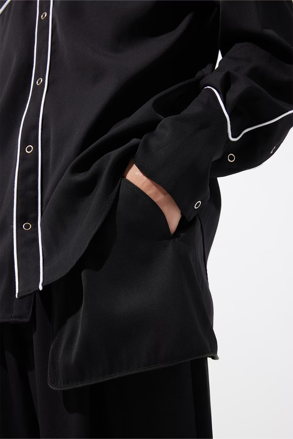 KOZABURO_SLIM WESTERN SHIRTS (Black)