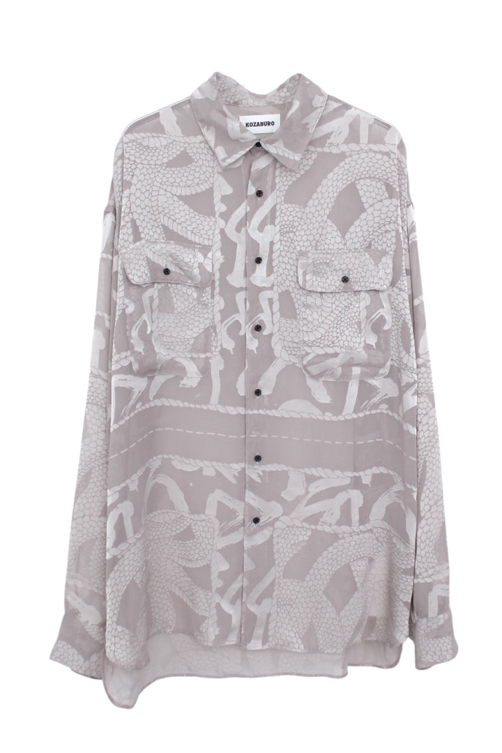 KOZABURO_OPAL BOXY FIT FLAP POCKET SHIRT (Beige)