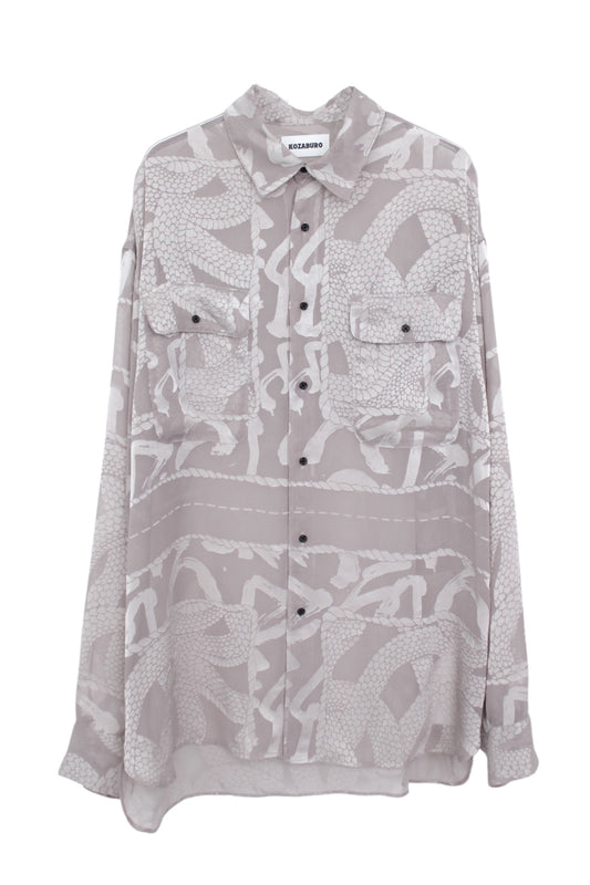 KOZABURO_OPAL BOXY FIT FLAP POCKET SHIRT (Beige)