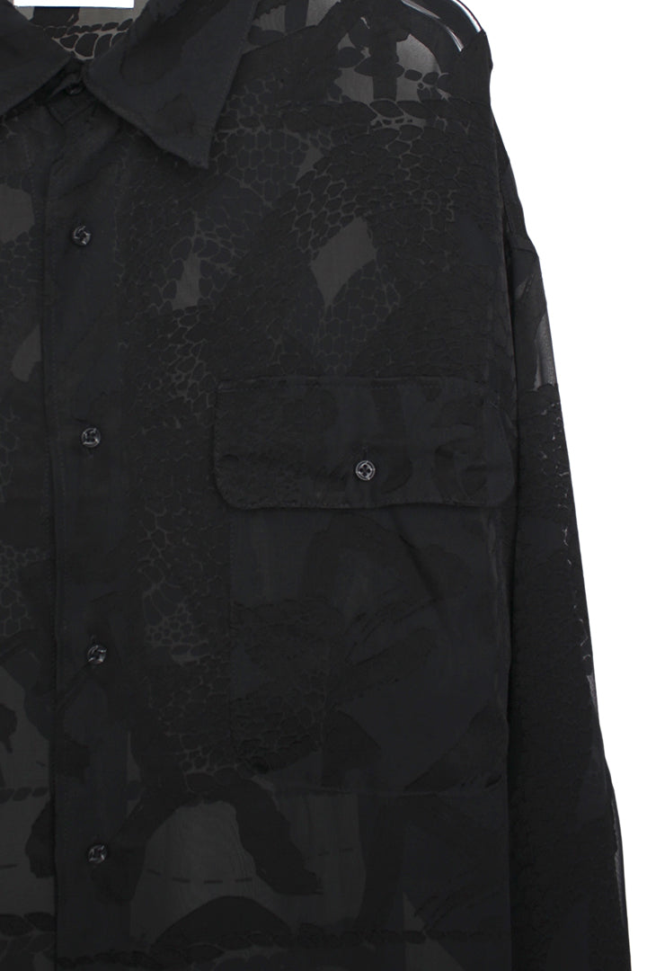 KOZABURO_OPAL BOXY FIT FLAP POCKET SHIRT (Black)
