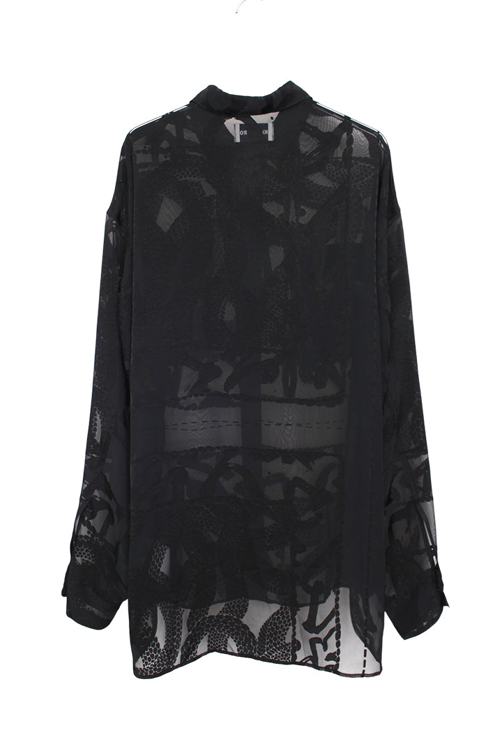 KOZABURO_OPAL BOXY FIT FLAP POCKET SHIRT (Black)
