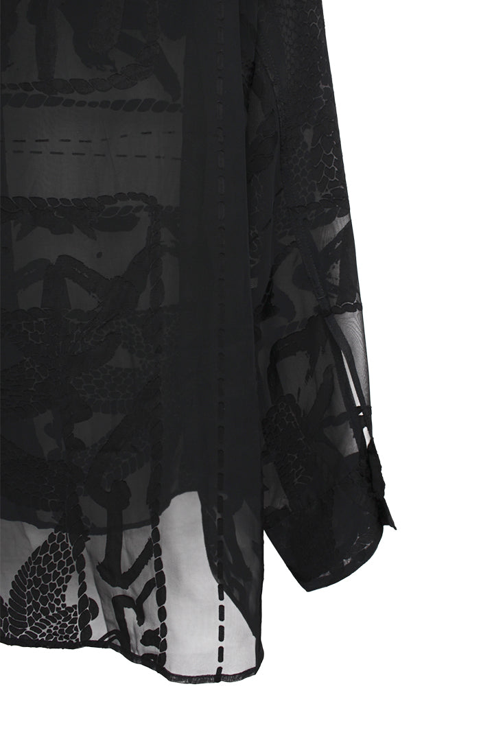 KOZABURO_OPAL BOXY FIT FLAP POCKET SHIRT (Black)