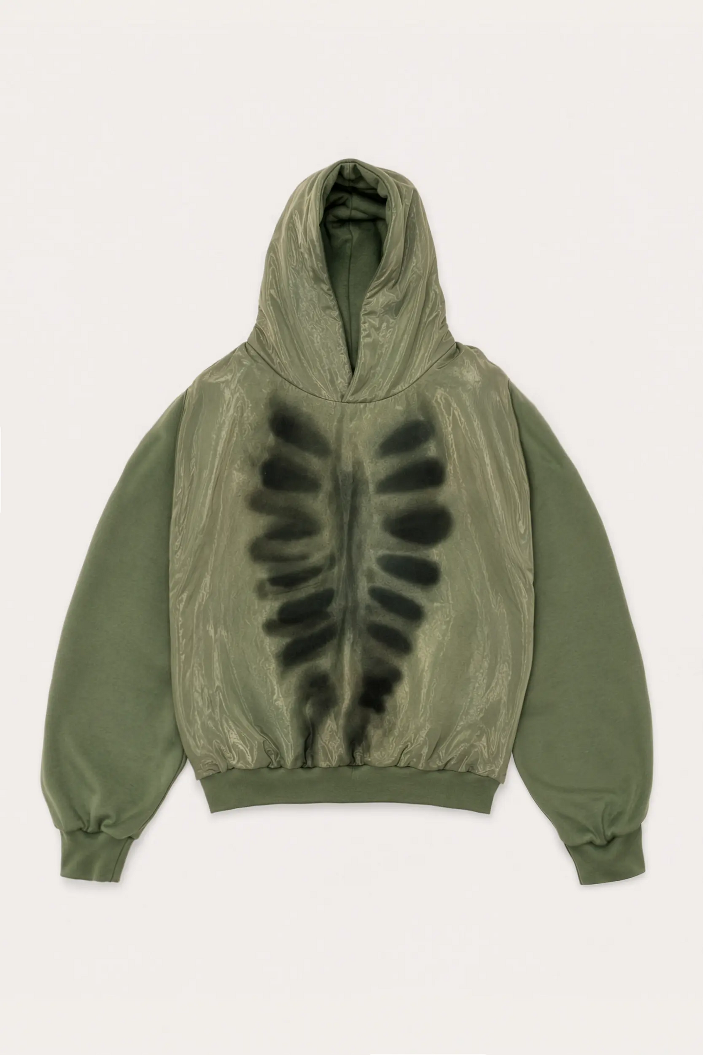 AVAVAV_X-RAY ORGANZA HOODIE (Green)
