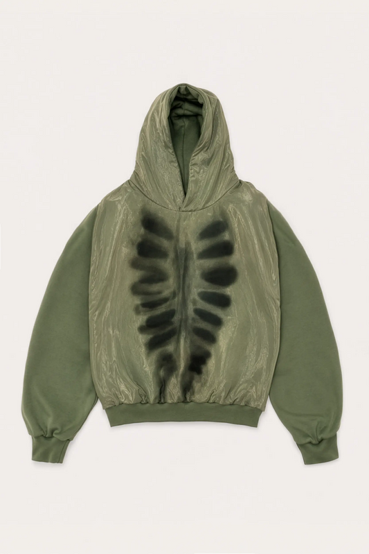 AVAVAV_X-RAY ORGANZA HOODIE (Green)