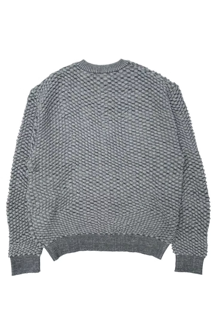 KOZABURO_HONEYCOMB KNIT CARDIGAN (Charcoal)