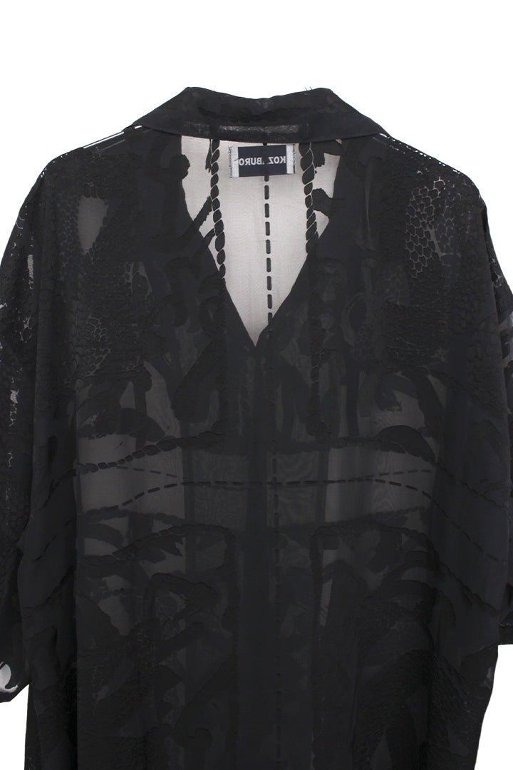 KOZABURO_OPAL SHORT SLEEVE OVERSIZE CAMP COLLAR SHIRT (Black)