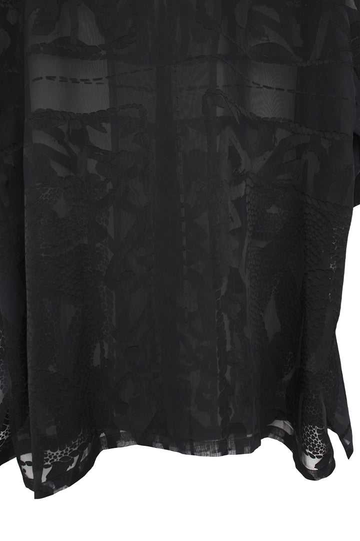 KOZABURO_OPAL SHORT SLEEVE OVERSIZE CAMP COLLAR SHIRT (Black)