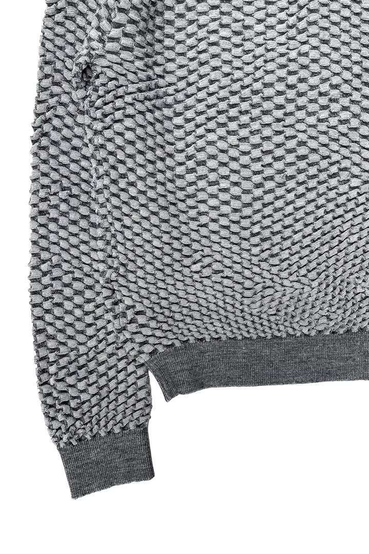 KOZABURO_HONEYCOMB KNIT SWEATER (Charcoal)