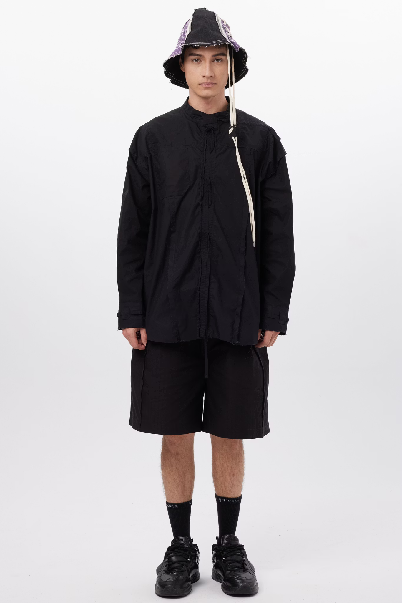 W Song_SHORT MONO SHIRT (Black)