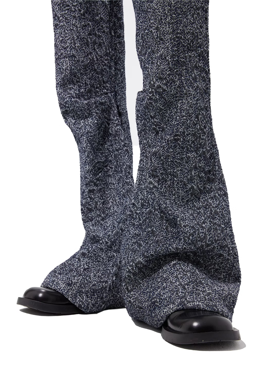 KOZABURO_LONG 3D BOOTS CUT JEANS-SNAKE SASHIKO (Navy)