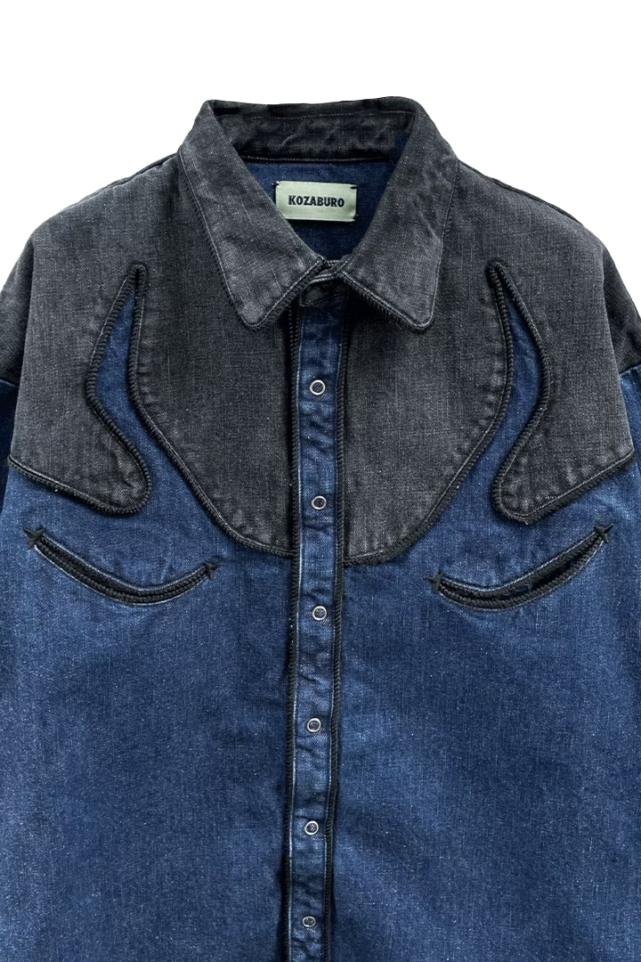 KOZABURO_WESTERN SHIRTS (Indigo)