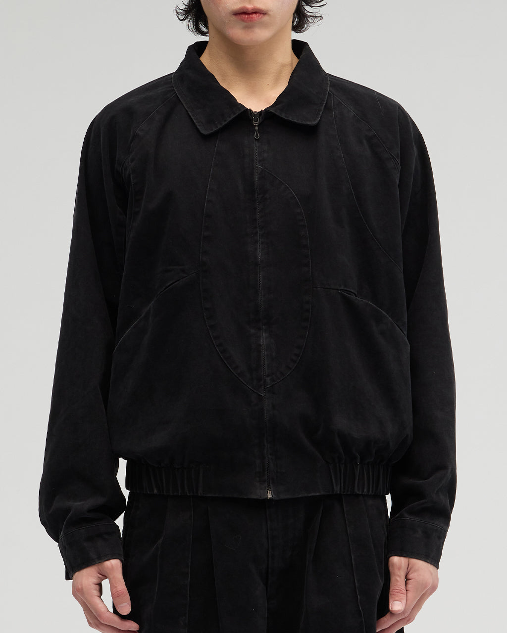 VACANT_Washed Harrington Jacket (Black)