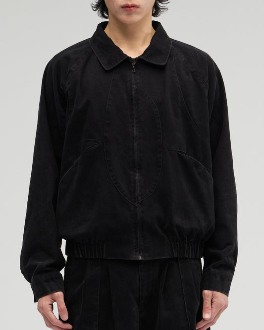 VACANT_Washed Harrington Jacket (Black)