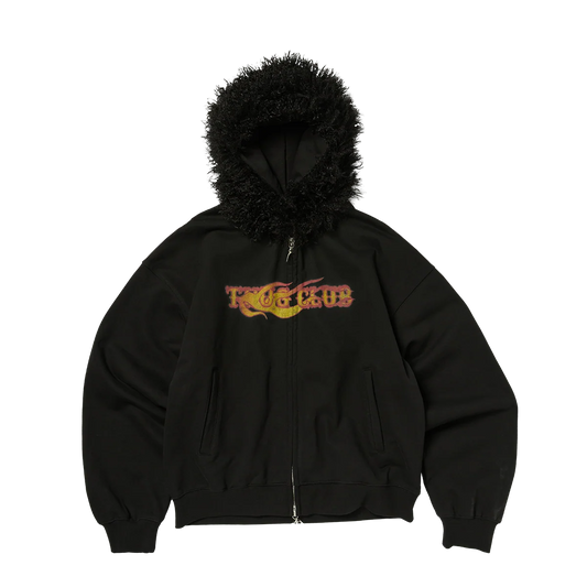 Thug Club_TC Two Face Fur Hooded Zip-Up (Black)