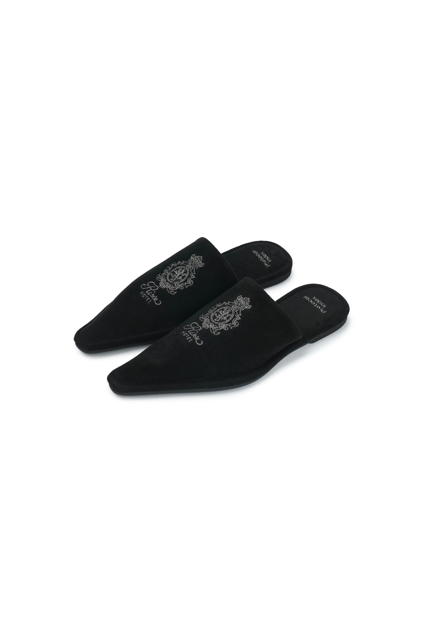 Protocol Index_Pointed Toe Hotel Slippers (Black)