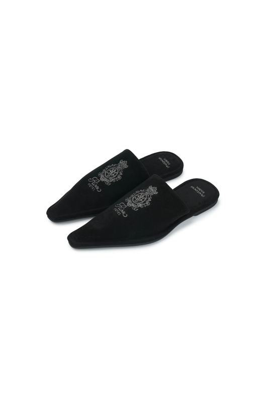 Protocol Index_Pointed Toe Hotel Slippers (Black)