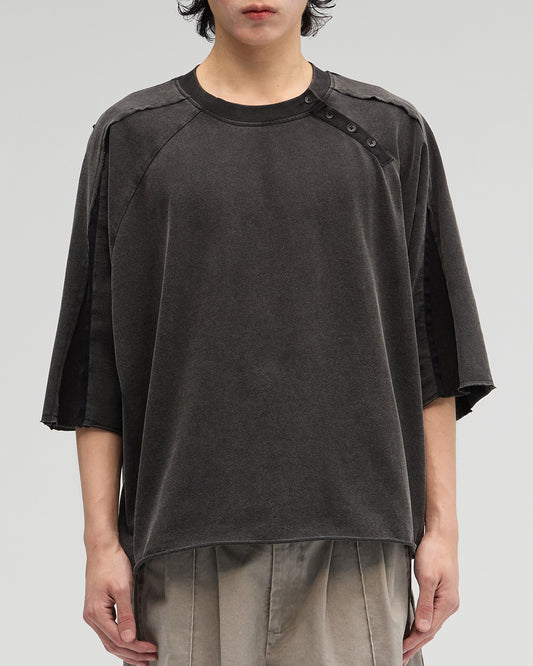 VACANT_Henley Neck Tee (Black)