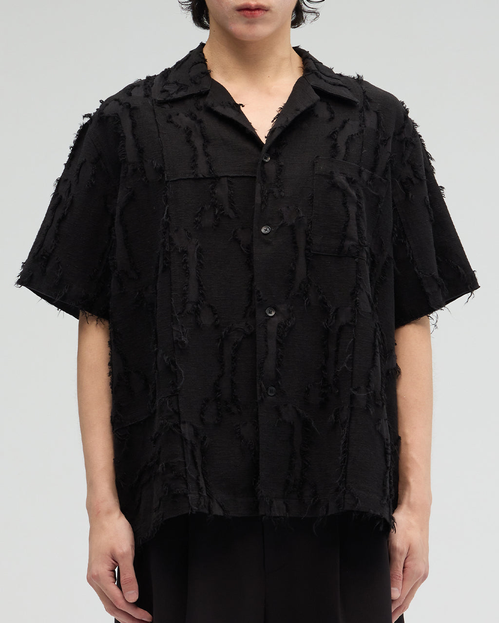 VACANT_ Ripped Shirt (Black)