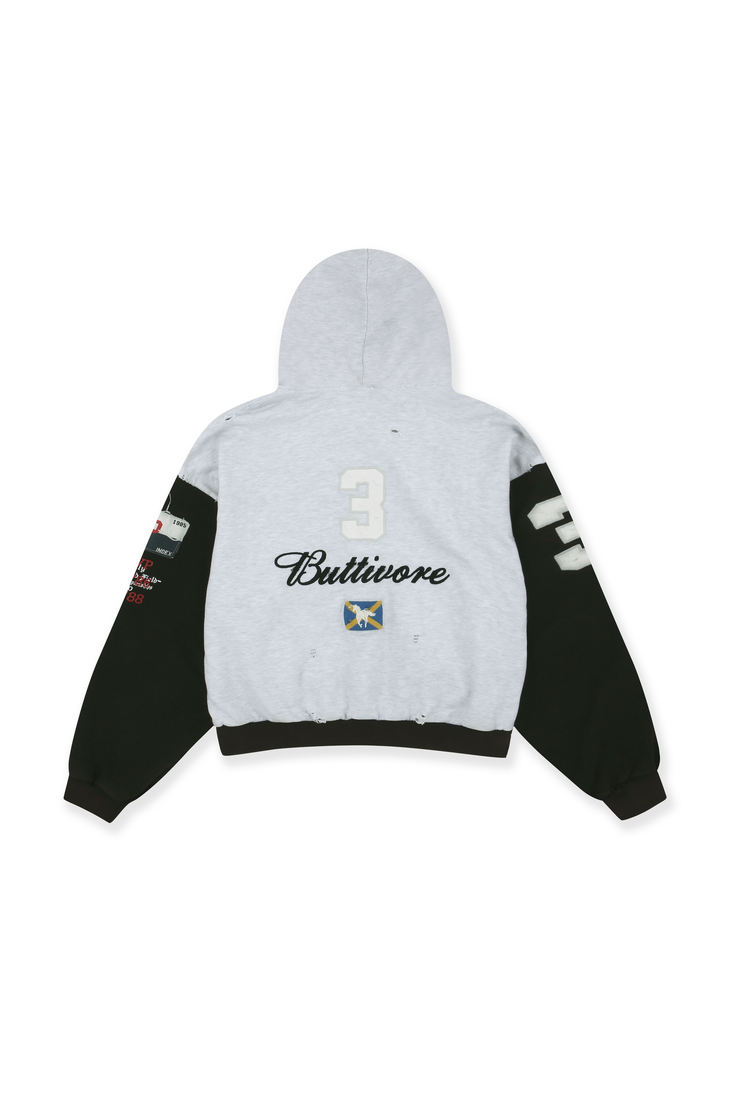 Protocol Index_BUTTIVORE ZIP HOODIE (White Melange)