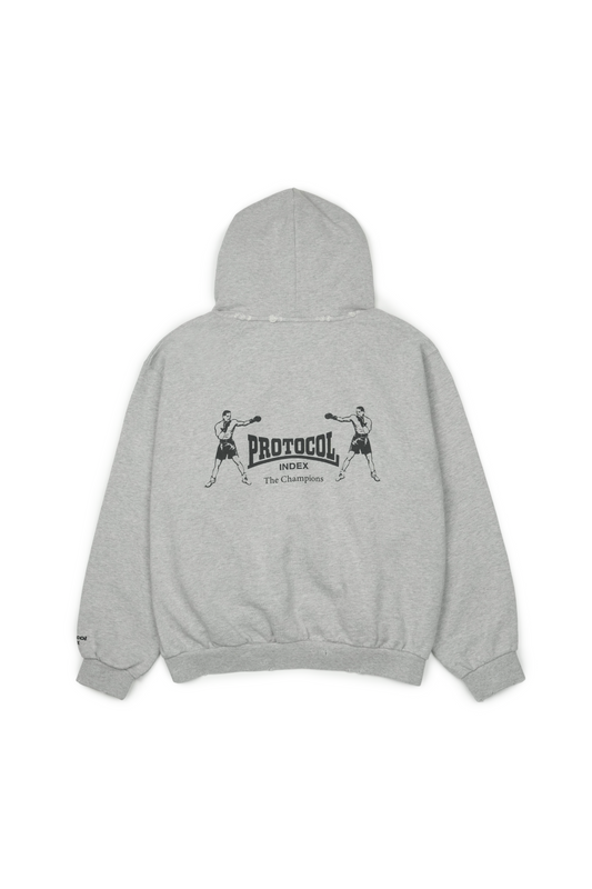 Protocol Index_Terry Towel Zip Hoodie (Melange Grey)