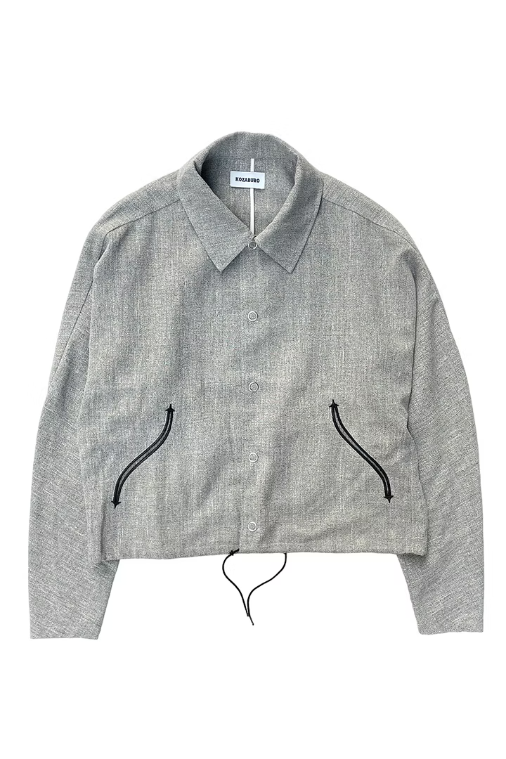 KOZABURO_DOLMAN SLEEVE COACH JACKET - Li/Pe TROPICAL (Grey)
