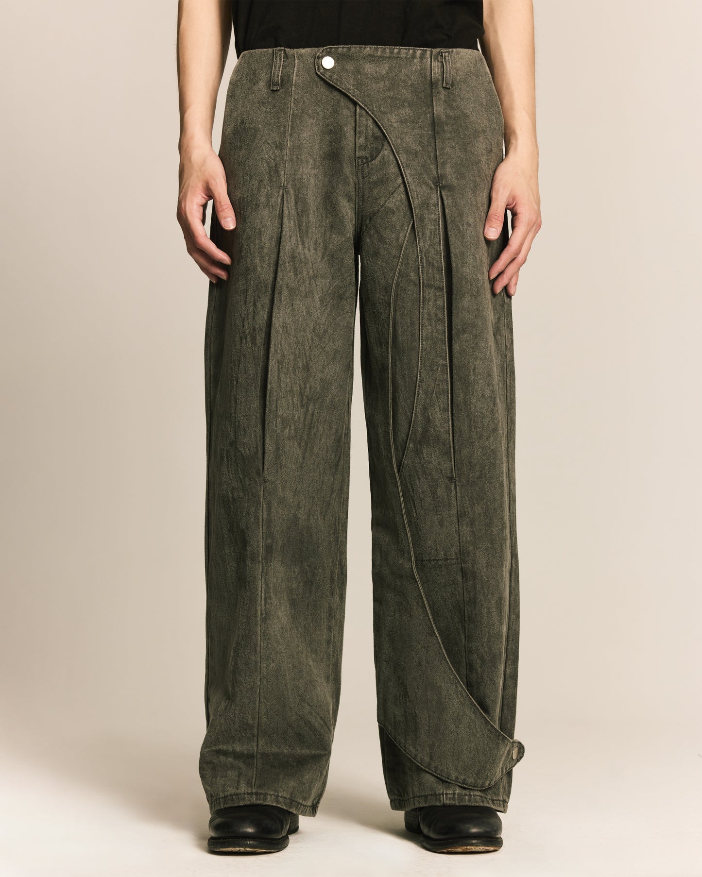 Shalou_SPIRAL BRUSHED PANTS (Gray)