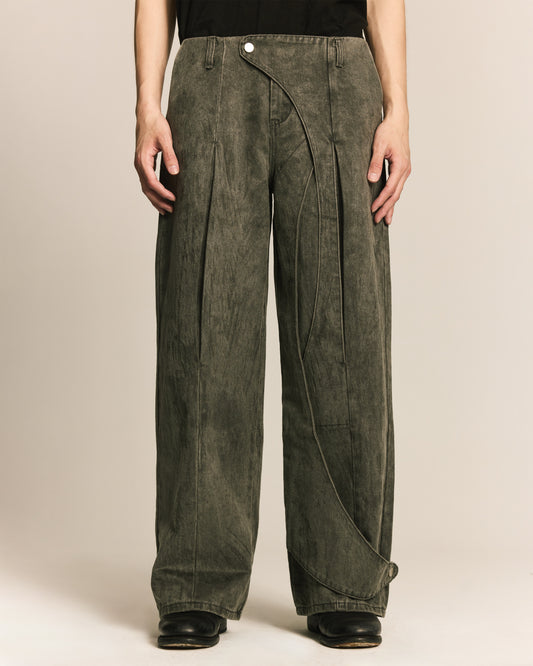 Shalou_SPIRAL BRUSHED PANTS (Gray)