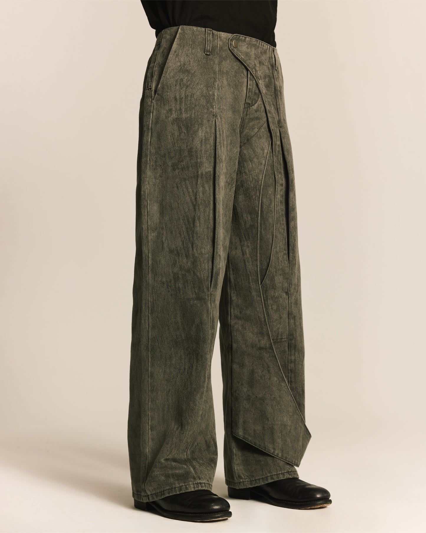 Shalou_SPIRAL BRUSHED PANTS (Gray)
