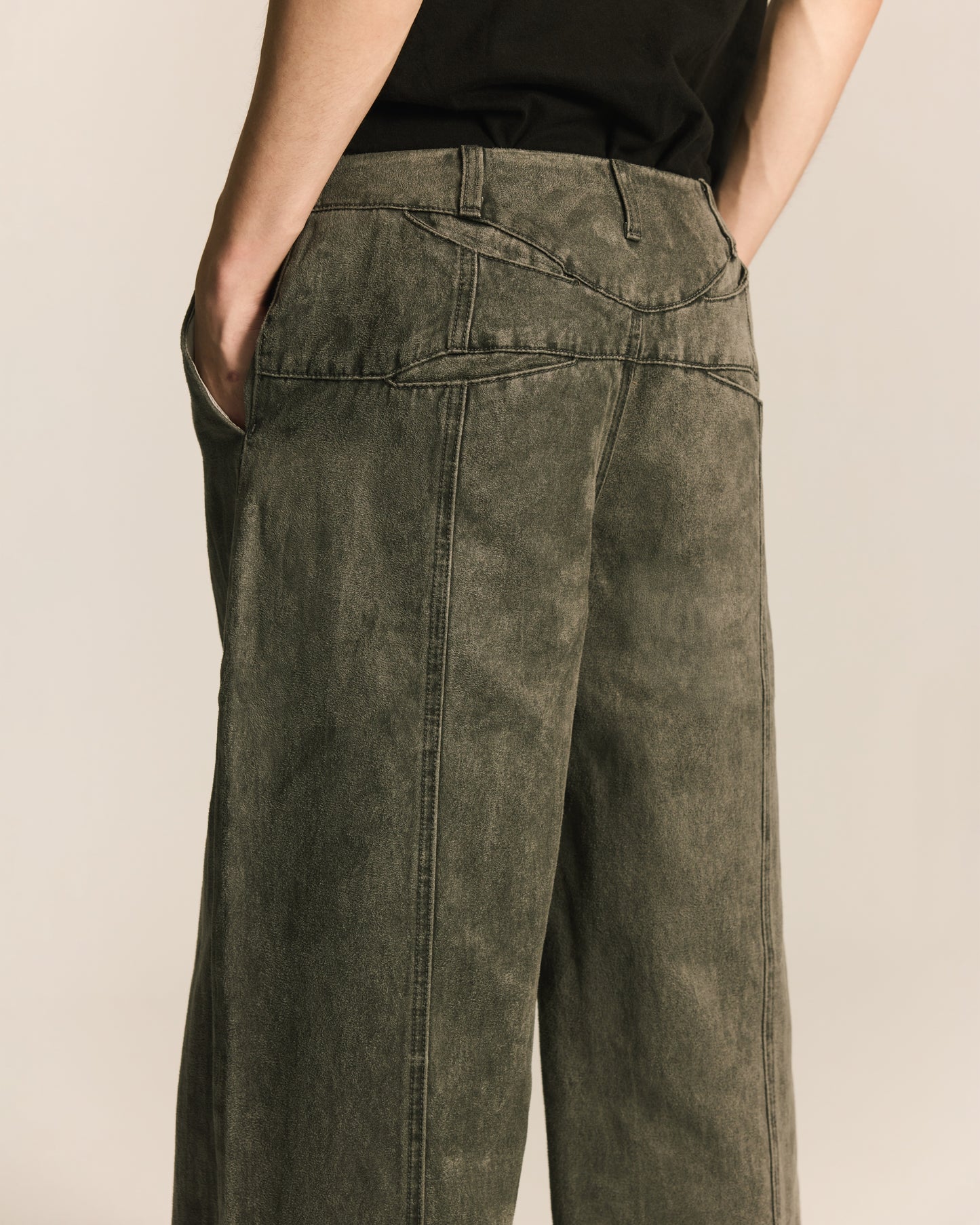 Shalou_SPIRAL BRUSHED PANTS (Gray)