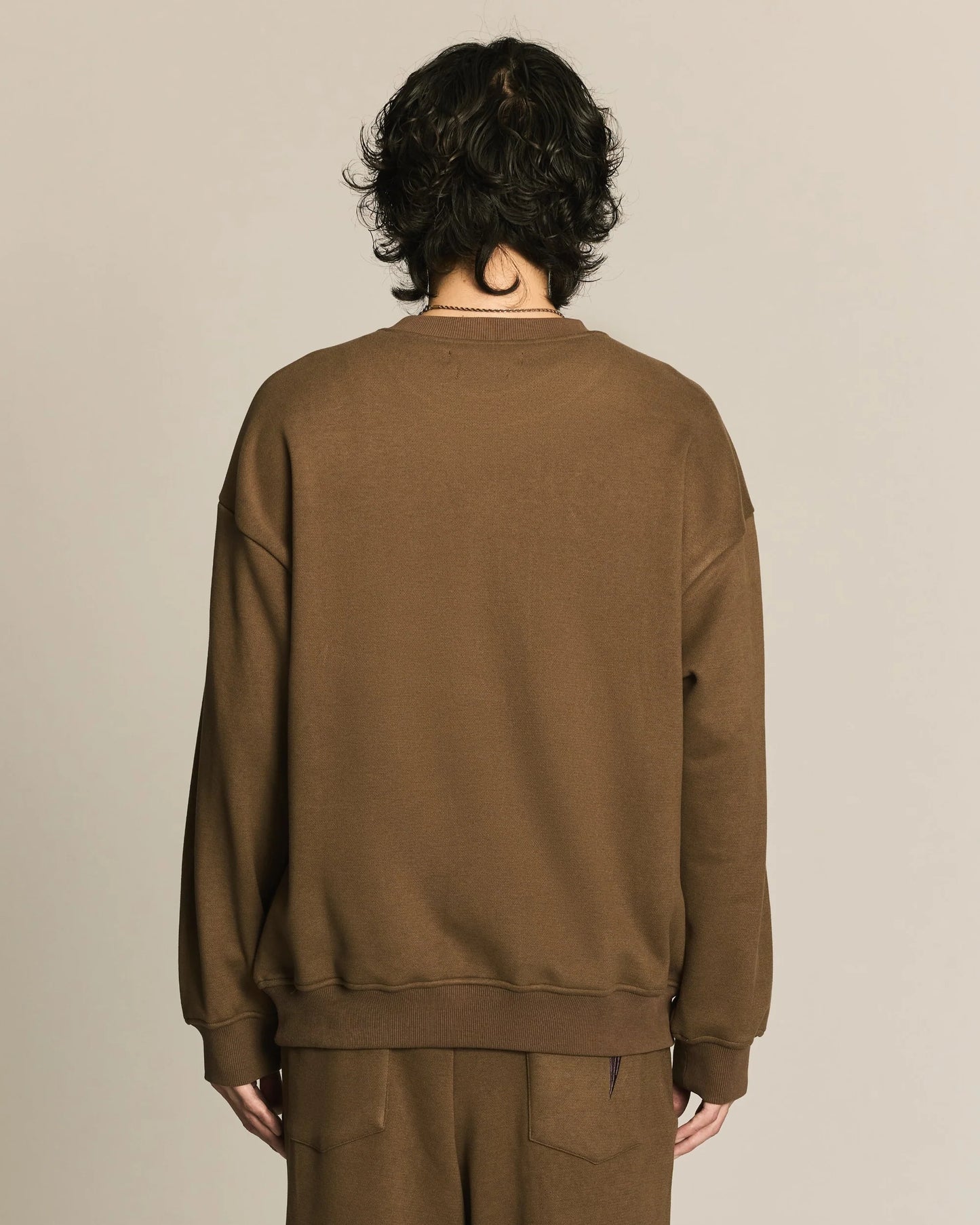 Shalou_Table Mark Embroidery Sweatshirt (Khaki)