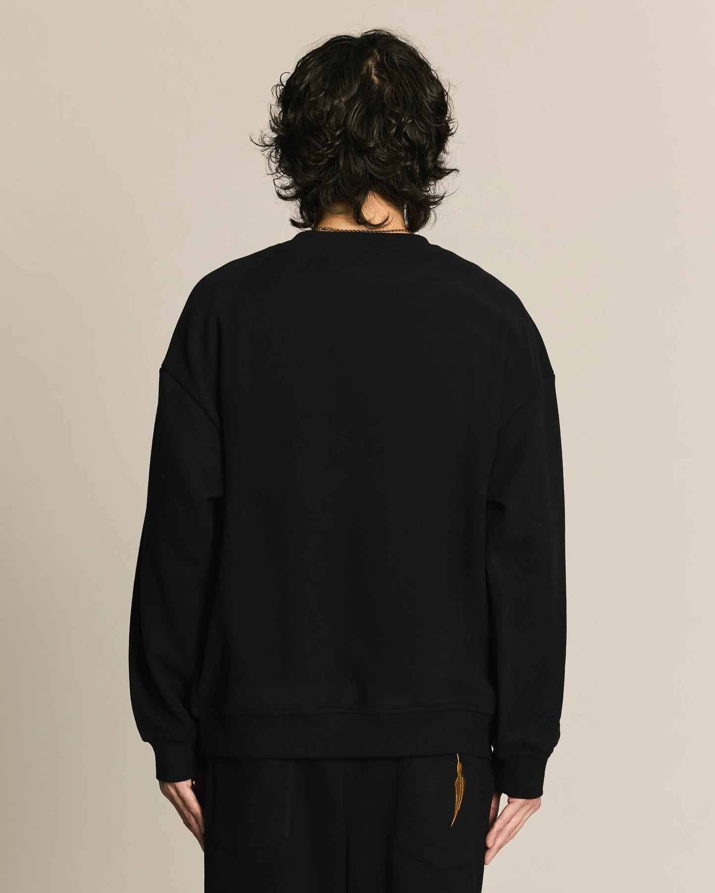 Shalou_Table Mark Embroidery Sweatshirt (Navy)