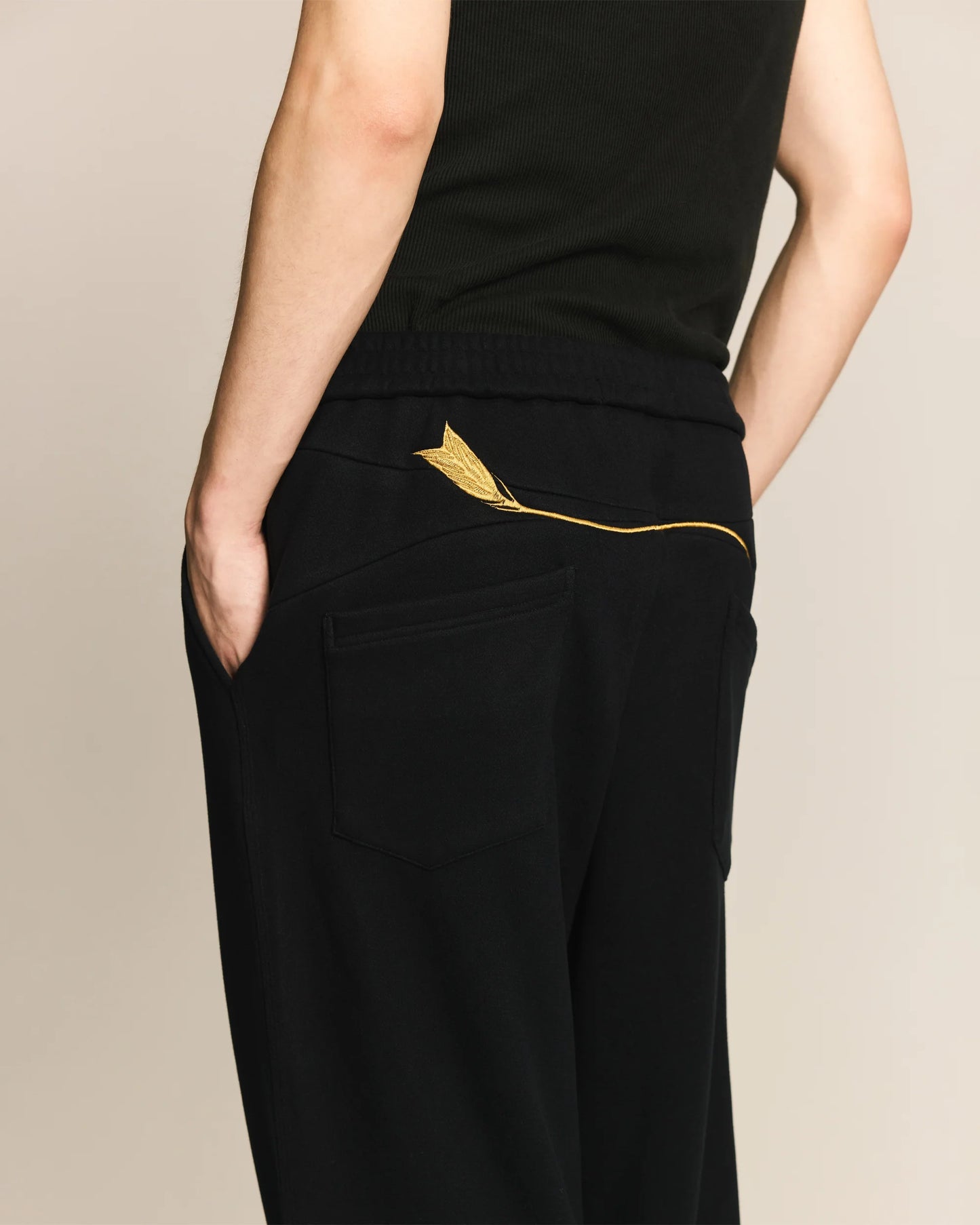 Shalou_Feather Arrow Knit Pants (Navy)