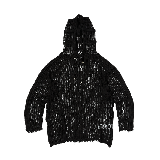 Thug Club_TC Line Mesh Knit Hoodie (Black)
