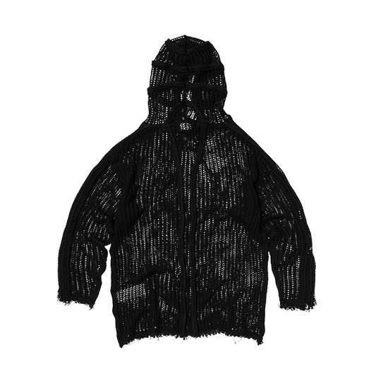 Thug Club_TC Line Mesh Knit Hoodie (Black)