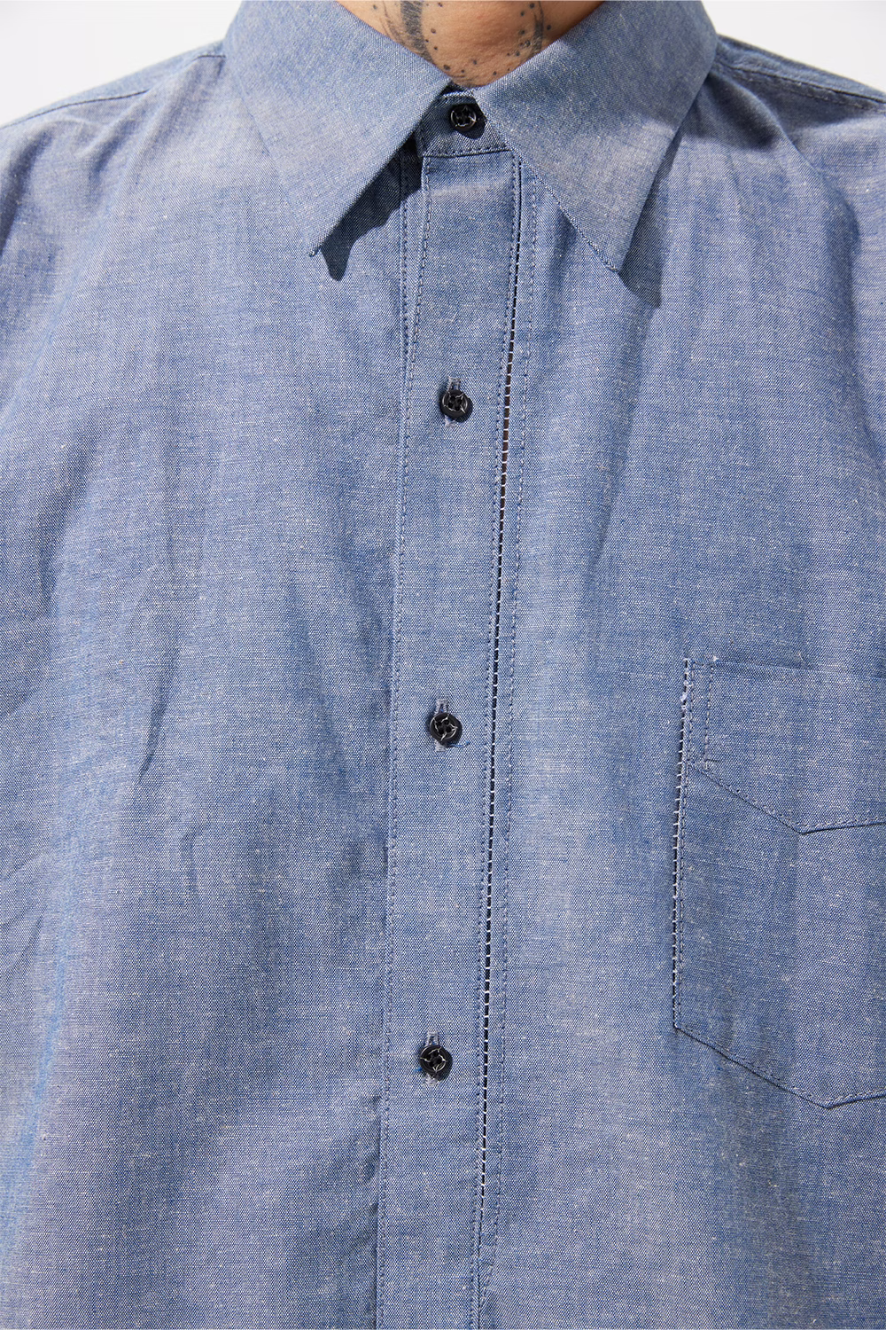 KOZABURO_GAP STITCH SHIRTS (Navy)