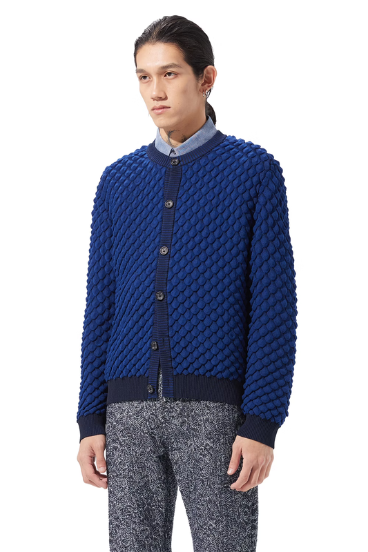 KOZABURO_SCALE KNIT CARDIGAN (Navy)