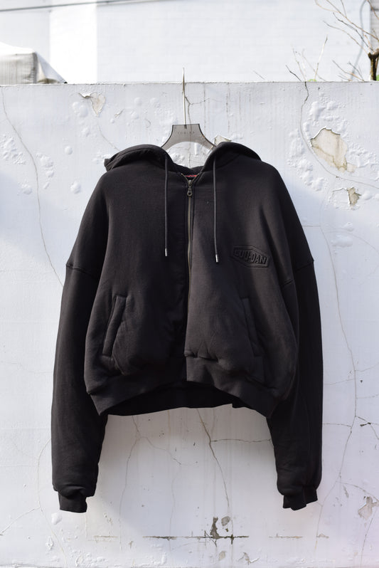 LU'U DAN_Wadded Hoodie (Soft Black)