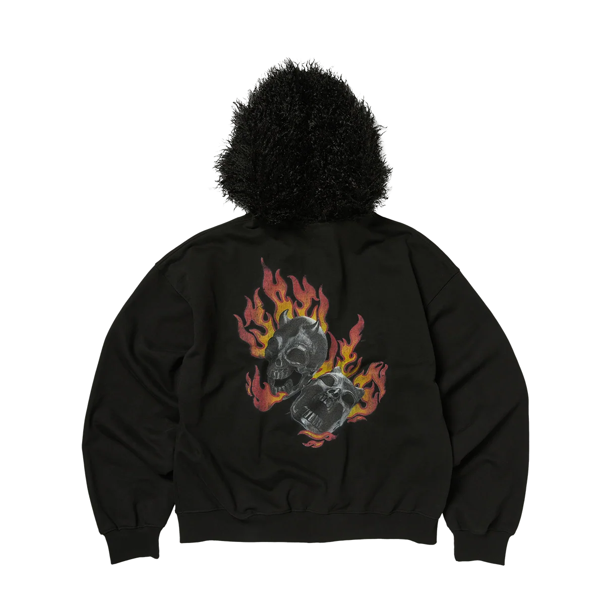 Thug Club_TC Two Face Fur Hooded Zip-Up (Black)