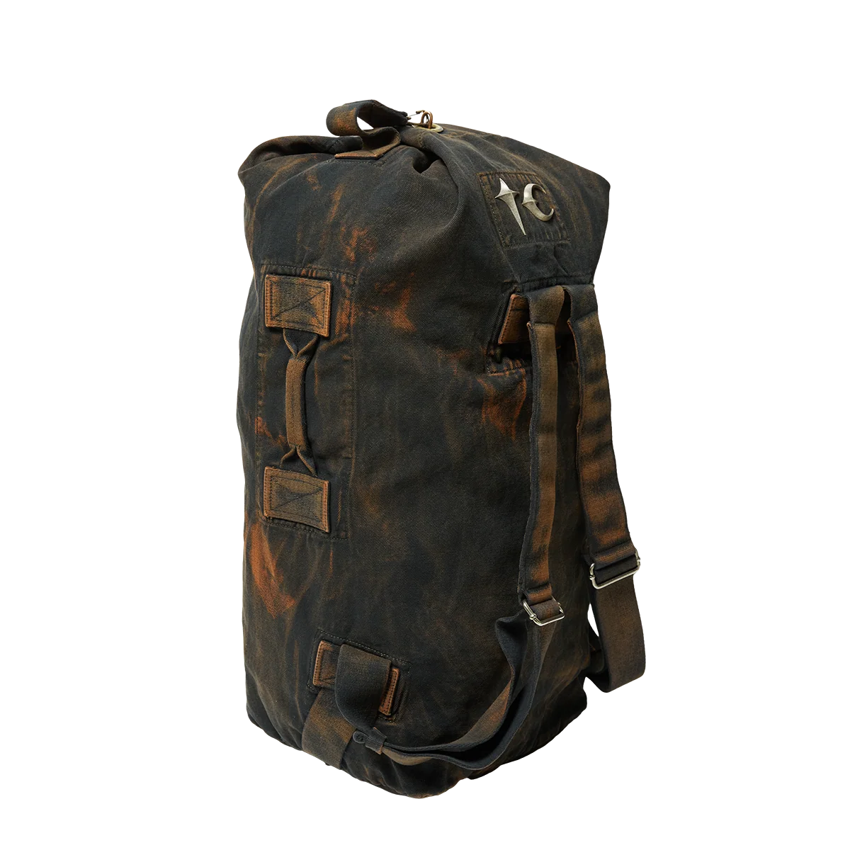 Thug Club_Two Tone Washed Canvas Duffle Bag (Rust Black)