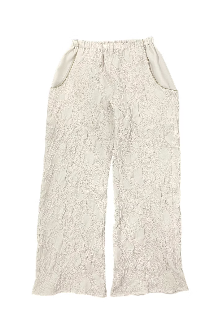 KOZABURO_KOZY PANTS - EMBOSSING TWILL (Light Grey)