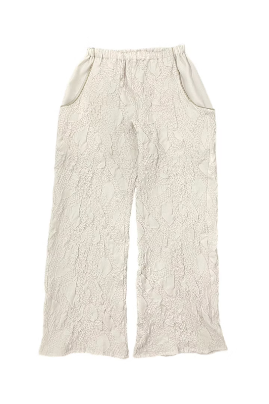 KOZABURO_KOZY PANTS - EMBOSSING TWILL (Light Grey)