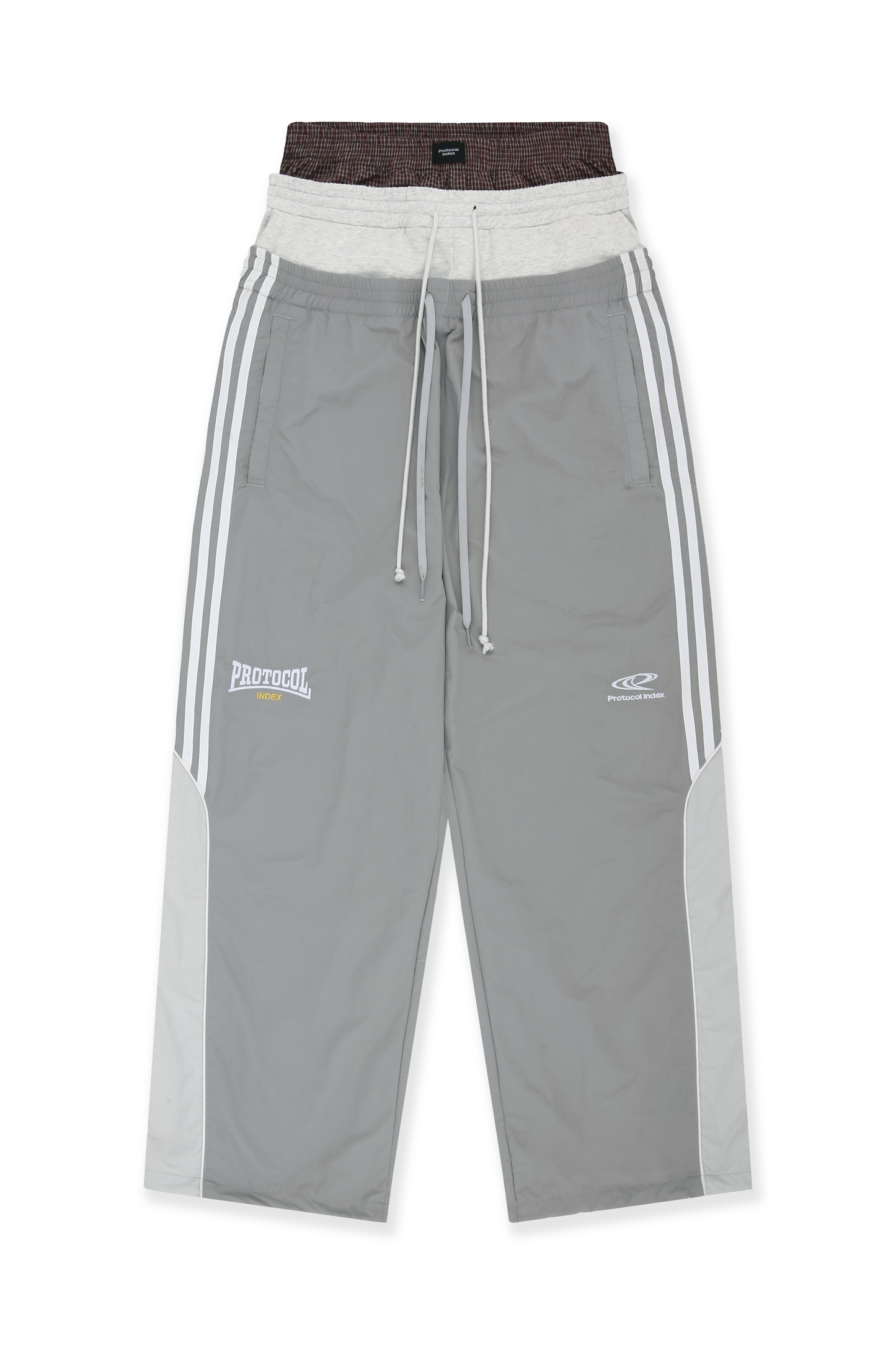 Protocol Index_3 LAYERED TRACK PANTS (Grey)