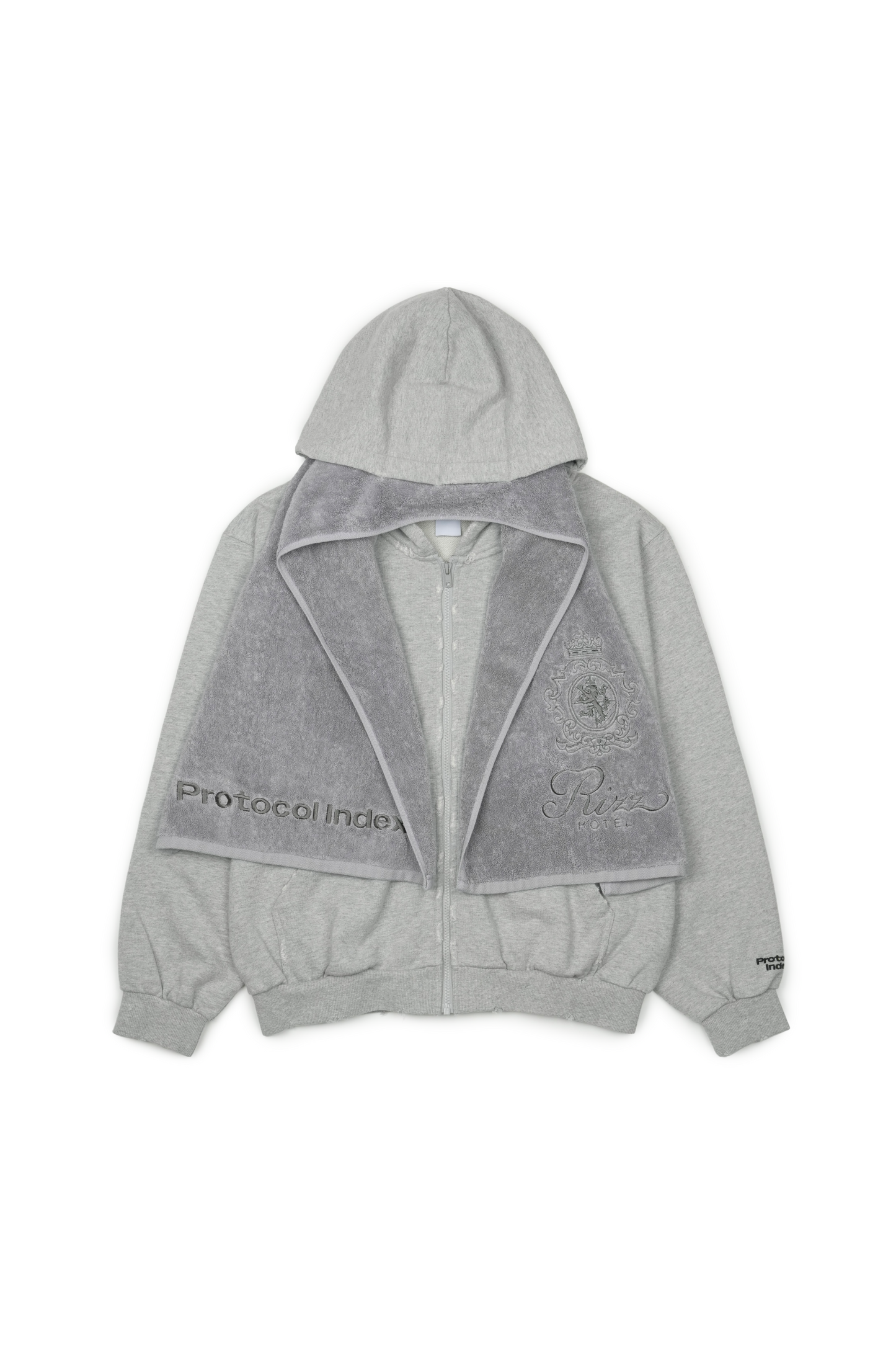 Protocol Index_Terry Towel Zip Hoodie (Melange Grey)